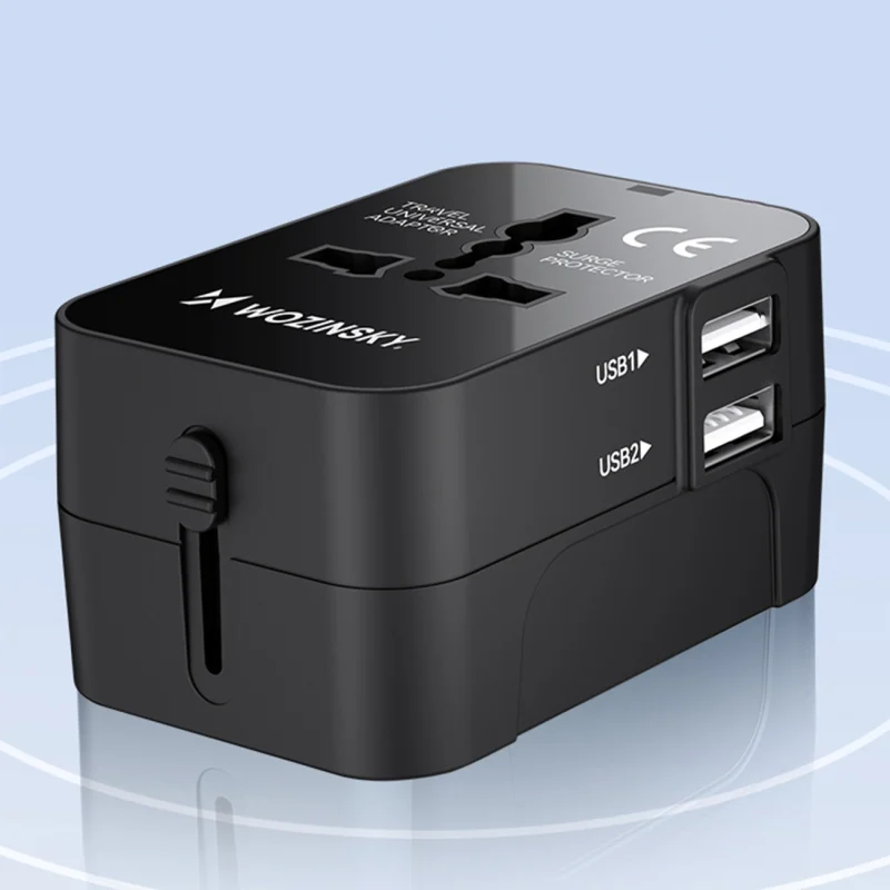 Adapter podróżny Wozinsky WUTWC uniwersalny 24W UE / US / AUS / UK / 2x USB-A - czarny - obrazek 14