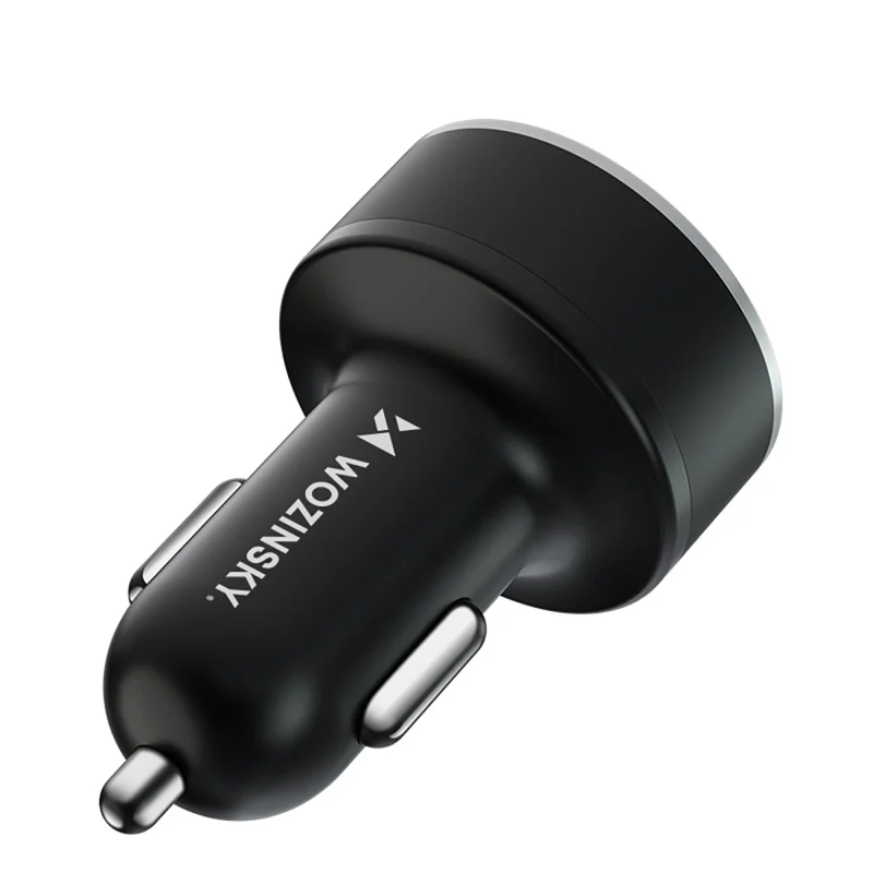 Ładowarka samochodowa Wozinsky WDCCB z wyświetlaczem 50W 2xUSB-C / 2xUSB-A - czarna - obrazek 3