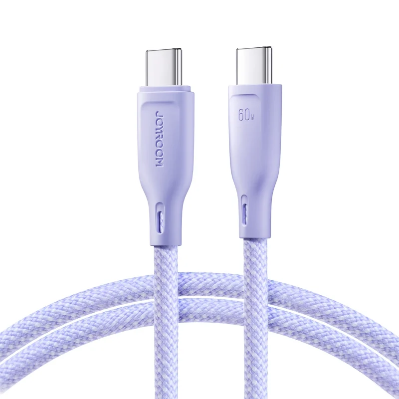 Kabel Joyroom Multi-Color Series S-A34 USB-C / USB-C PD 60W 1m - fioletowy