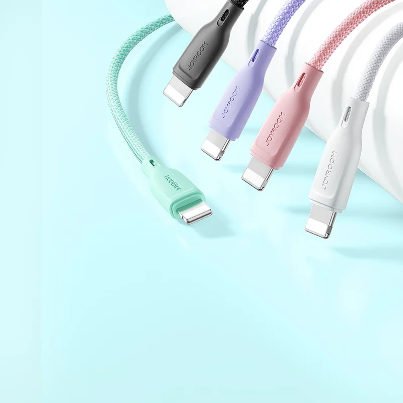 Kabel Joyroom Multi-Color Series S-A34 USB-C / USB-C PD 60W 1m - fioletowy - obrazek 14