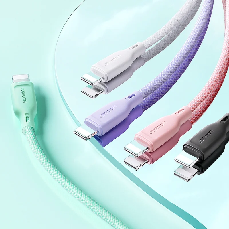 Kabel Joyroom Multi-Color Series S-A34 USB-C / USB-C PD 60W 1m - fioletowy - obrazek 8