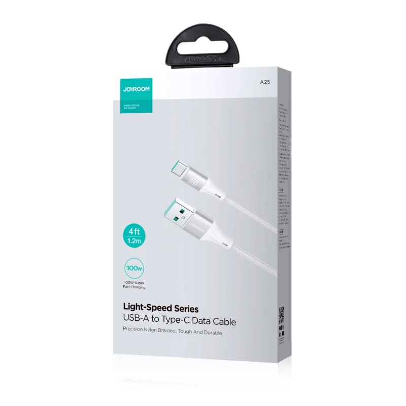 Kabel Joyroom Light-Speed Series S-A25 USB-A / USB-C 100W 2m - biały - obrazek 5