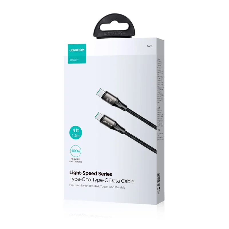 Kabel Joyroom Light-Speed Series S-A25 USB-C / USB-C 100W 1.2m - czarny - obrazek 5