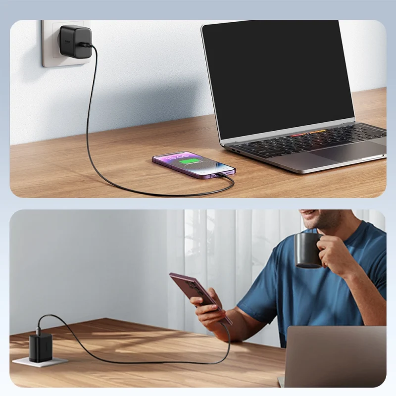 Szybka ładowarka Joyroom JR-TCF11 do 25W + kabel USB-C / USB-C 1m - czarna - obrazek 7