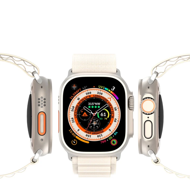 Sportowy pasek ze sprzączką do Apple Watch Ultra / 9 / 8 / 7 / 6 / SE / 5 / 4 / 3 / 2 / 1 (42, 44, 45, 49 mm) Dux Ducis Strap GS Version - biały - obrazek 10