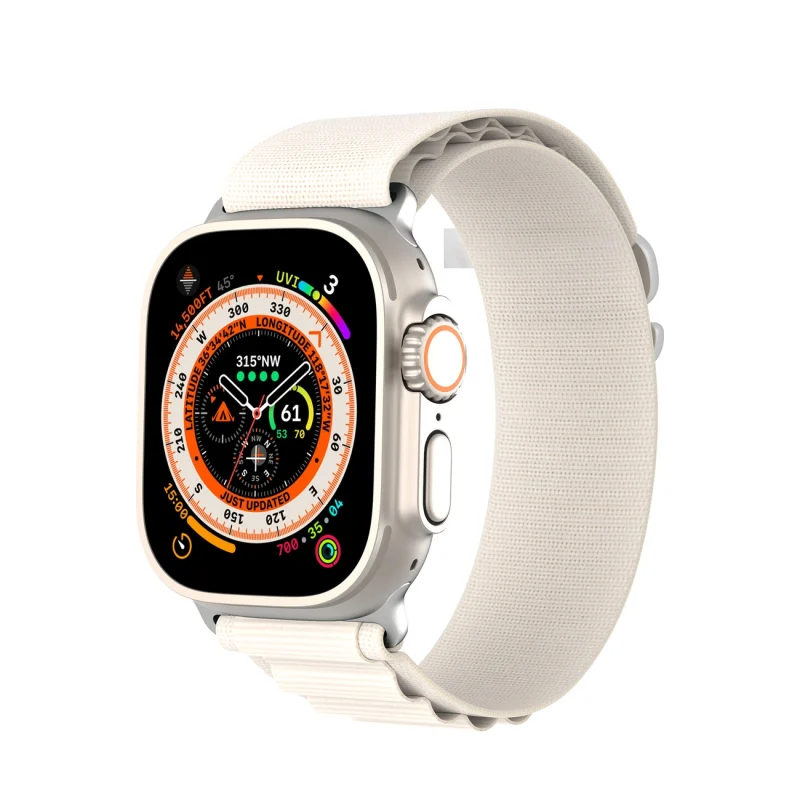 Sportowy pasek ze sprzączką do Apple Watch Ultra / 9 / 8 / 7 / 6 / SE / 5 / 4 / 3 / 2 / 1 (42, 44, 45, 49 mm) Dux Ducis Strap GS Version - biały - obrazek 4