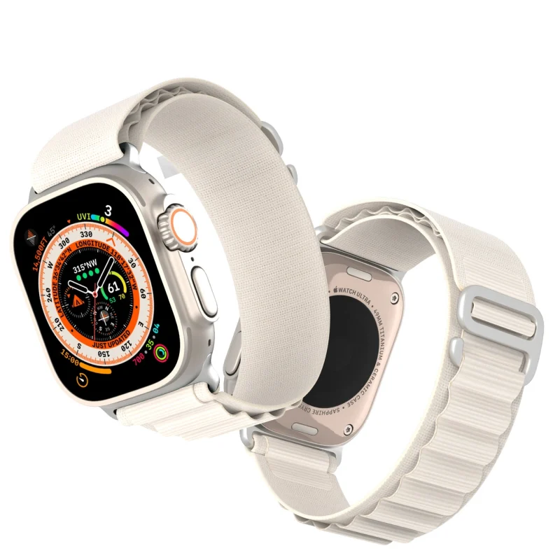 Sportowy pasek ze sprzączką do Apple Watch Ultra / 9 / 8 / 7 / 6 / SE / 5 / 4 / 3 / 2 / 1 (42, 44, 45, 49 mm) Dux Ducis Strap GS Version - biały - obrazek 8