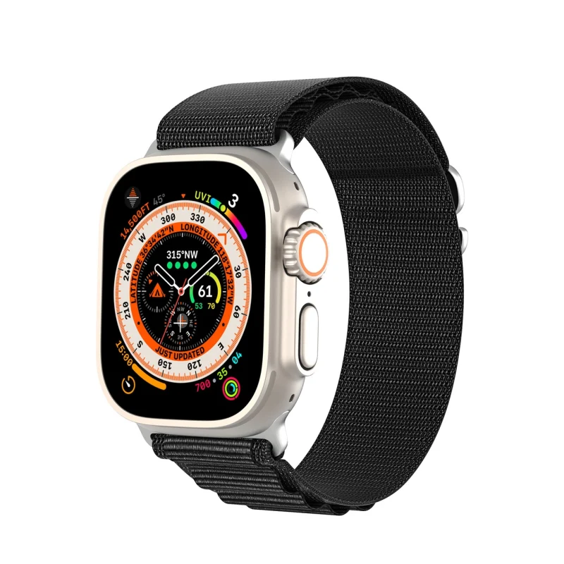 Sportowy pasek ze sprzączką do Apple Watch Ultra / 9 / 8 / 7 / 6 / SE / 5 / 4 / 3 / 2 / 1 (42, 44, 45, 49 mm) Dux Ducis Strap GS Version - czarny - obrazek 4