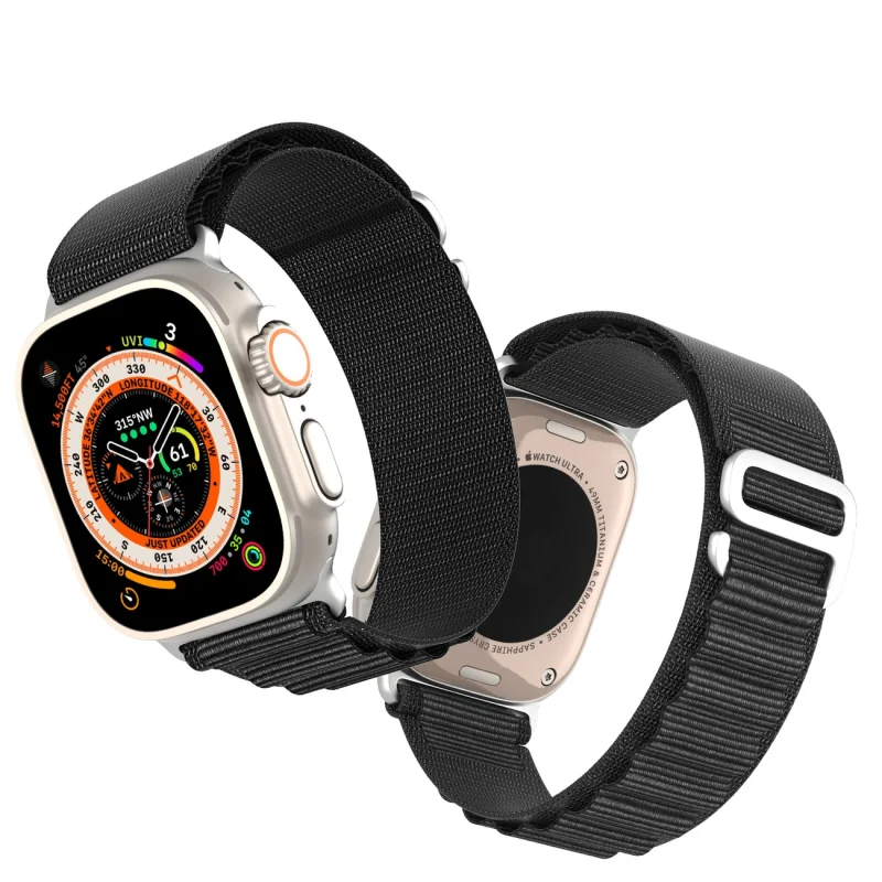 Sportowy pasek ze sprzączką do Apple Watch Ultra / 9 / 8 / 7 / 6 / SE / 5 / 4 / 3 / 2 / 1 (42, 44, 45, 49 mm) Dux Ducis Strap GS Version - czarny - obrazek 8