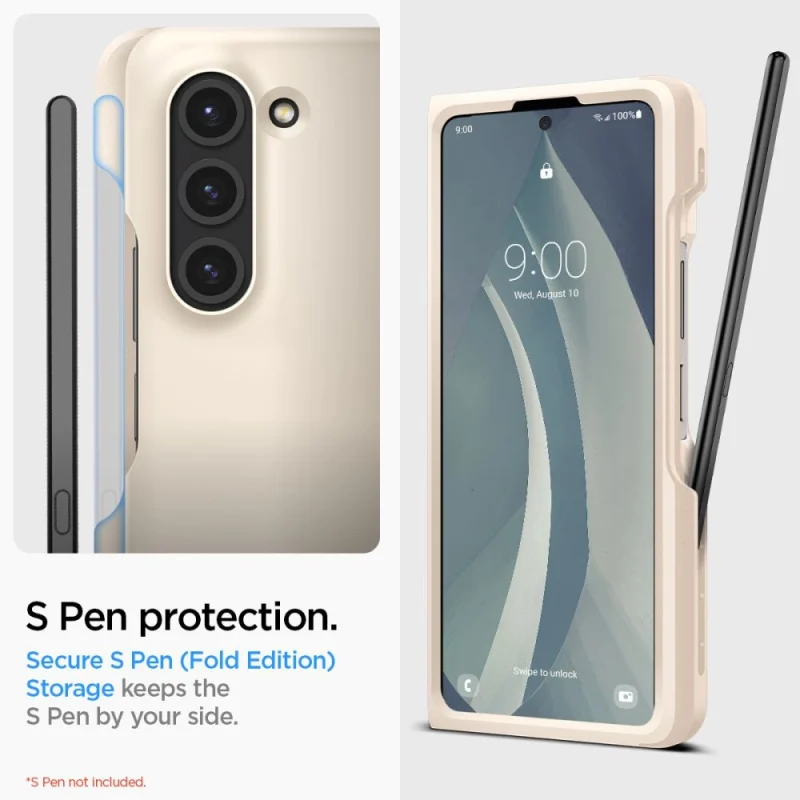 Etui Spigen Thin Fit Pen na Samsung Galaxy Z Fold 5 - beżowe - obrazek 2