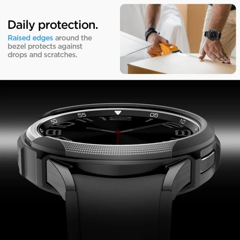 Etui Spigen Liquid Air na Samsung Galaxy Watch 6 Classic (43 mm) - czarny mat - obrazek 10