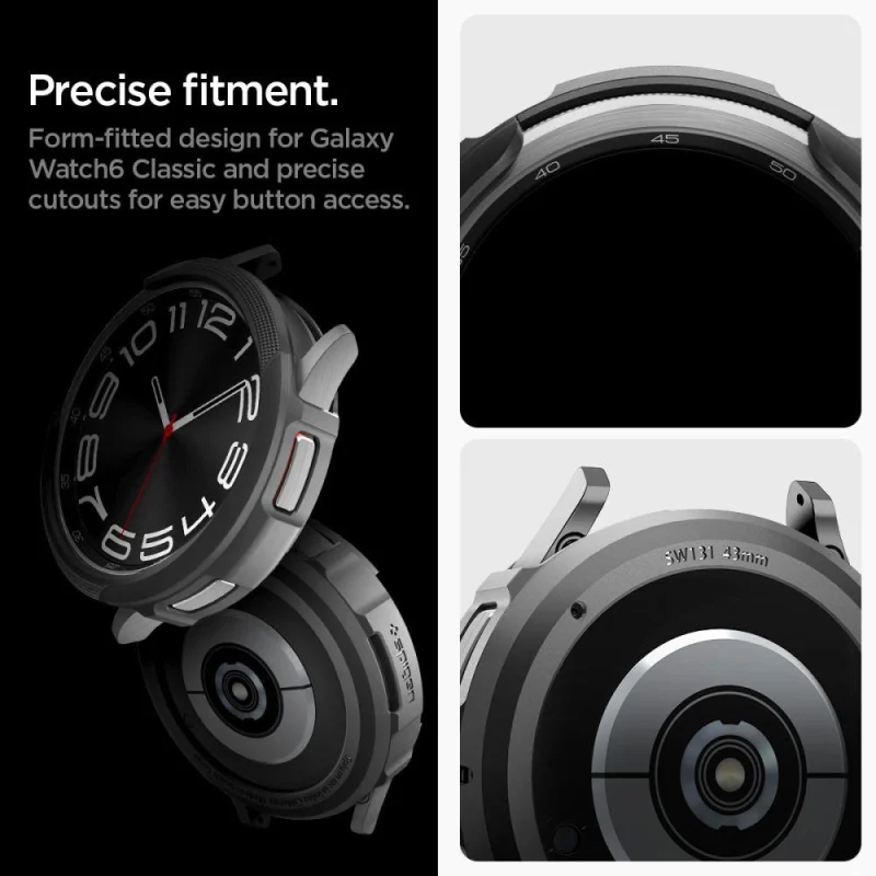 Etui Spigen Liquid Air na Samsung Galaxy Watch 6 Classic (43 mm) - czarny mat - obrazek 13