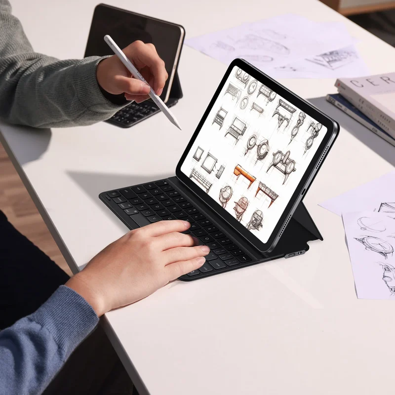 Etui z klawiaturą Baseus Brilliance Series na iPad Pro 12.9'' (2022/2021/2020/2019) + kabel USB-C - czarne - obrazek 10