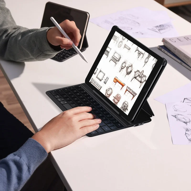 Etui z klawiaturą Baseus Brilliance Series na iPad 10.2'' (2019/2020/2021) + kabel USB-C - czarne - obrazek 10