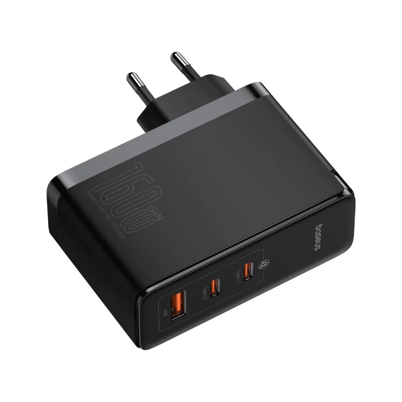 Ładowarka sieciowa GaN Baseus GaN5 Pro 2x USB-C / USB-A 160W - czarna + kabel USB-C - USB-C 240W - czarny - obrazek 7