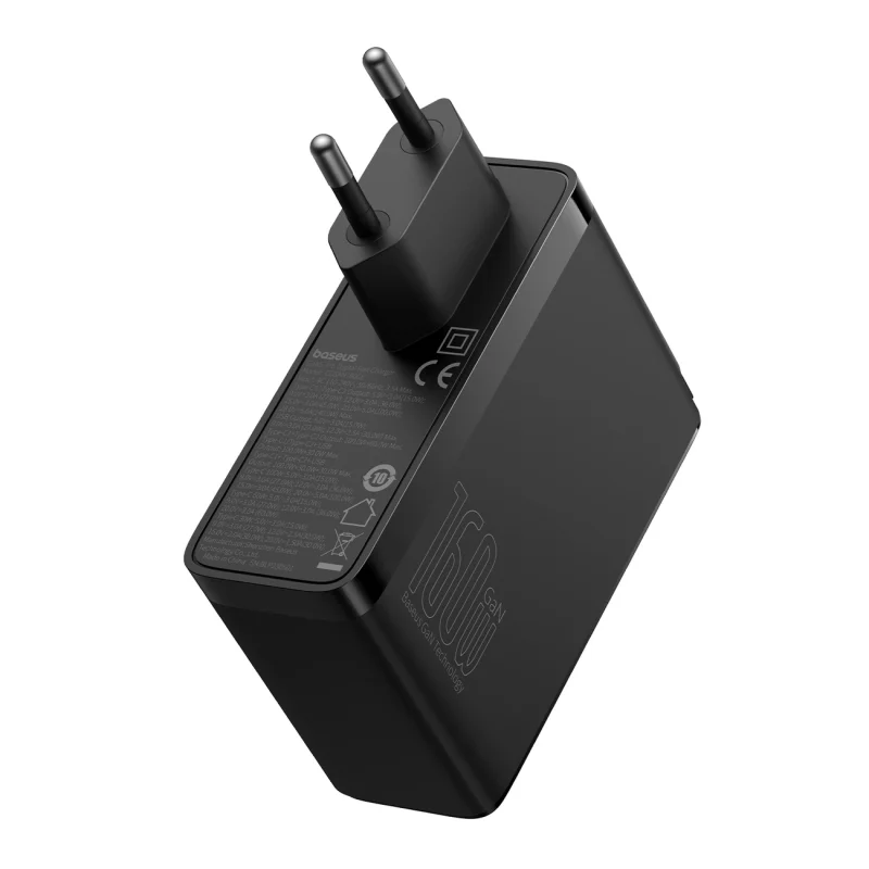 Ładowarka sieciowa GaN Baseus GaN5 Pro 2x USB-C / USB-A 160W - czarna + kabel USB-C - USB-C 240W - czarny - obrazek 8