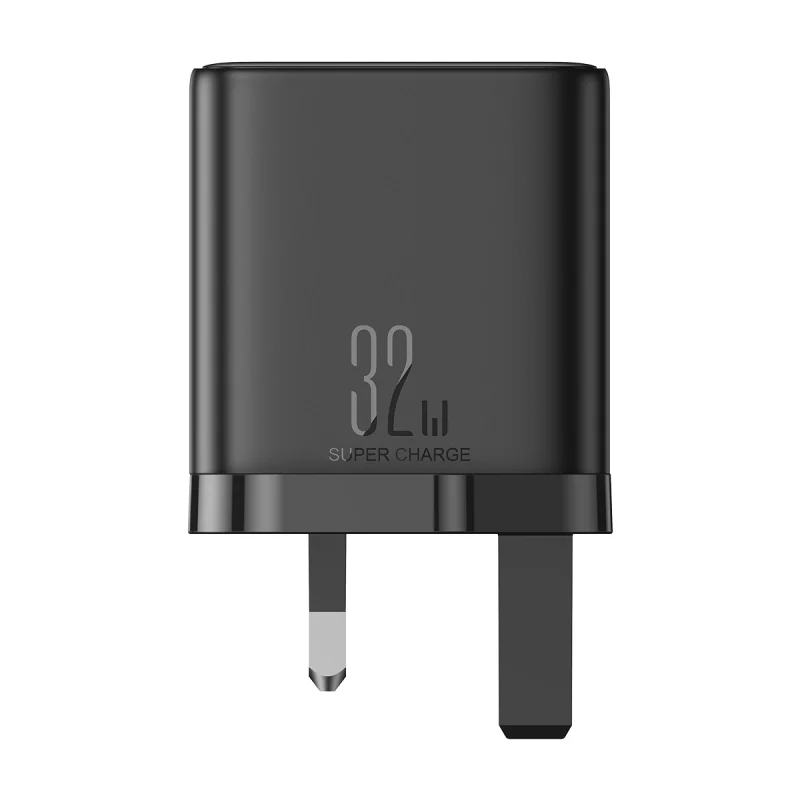 Szybka ładowarka Joyroom JR-TCF10 2x USB-C USB-A 32W (wtyczka UK) - czarna - obrazek 3