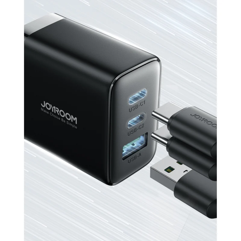 Szybka ładowarka Joyroom JR-TCF10 2x USB-C USB-A 32W (wtyczka UK) - czarna - obrazek 8