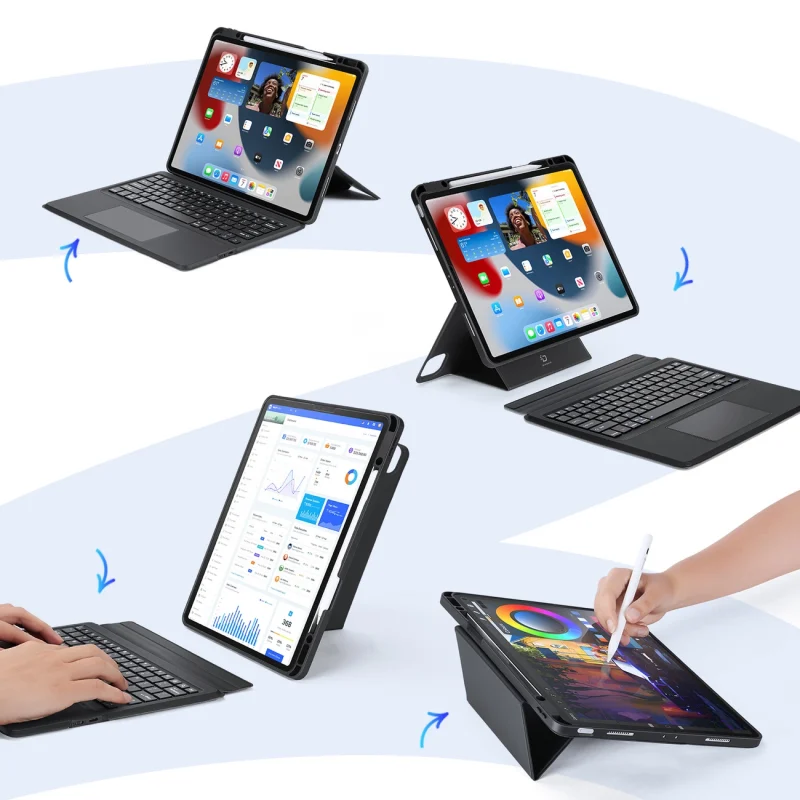 Etui z klawiaturą Bluetooth Dux Ducis DK Series do Apple iPad Pro 12.9 (2020/2021/2022) - czarne - obrazek 6