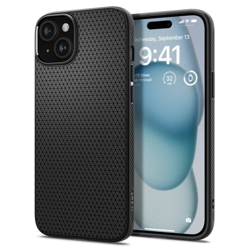 Etui Spigen Liquid Air na iPhone 15 - czarny mat