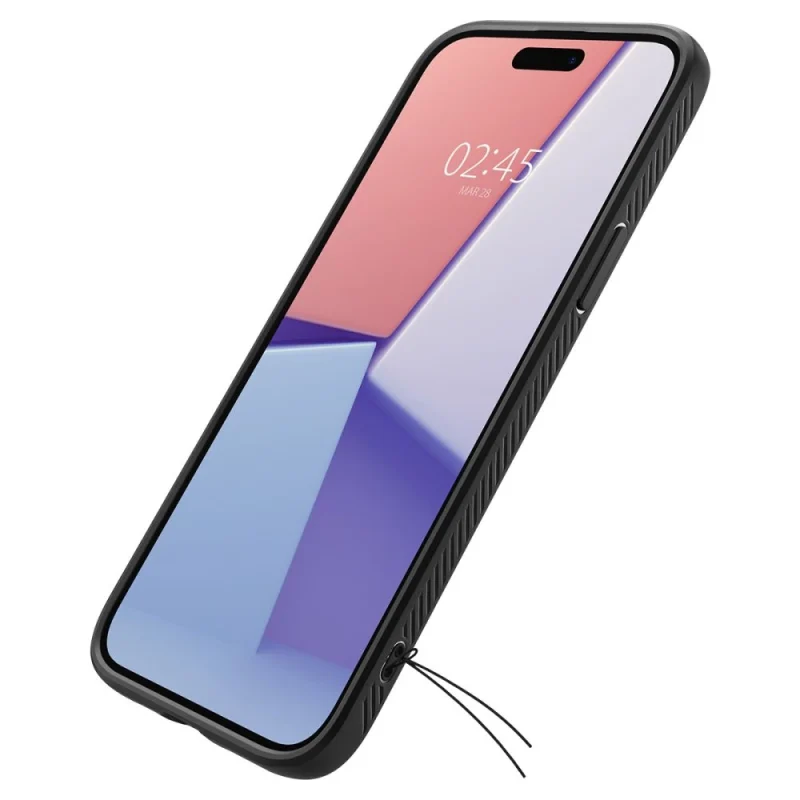 Etui Spigen Liquid Air na iPhone 15 - czarny mat - obrazek 10