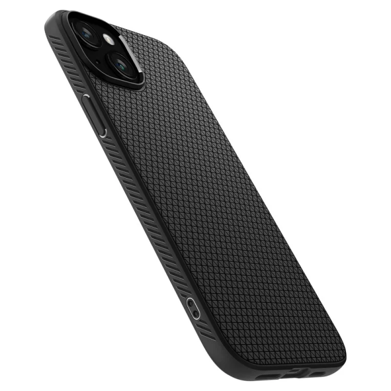 Etui Spigen Liquid Air na iPhone 15 - czarny mat - obrazek 9