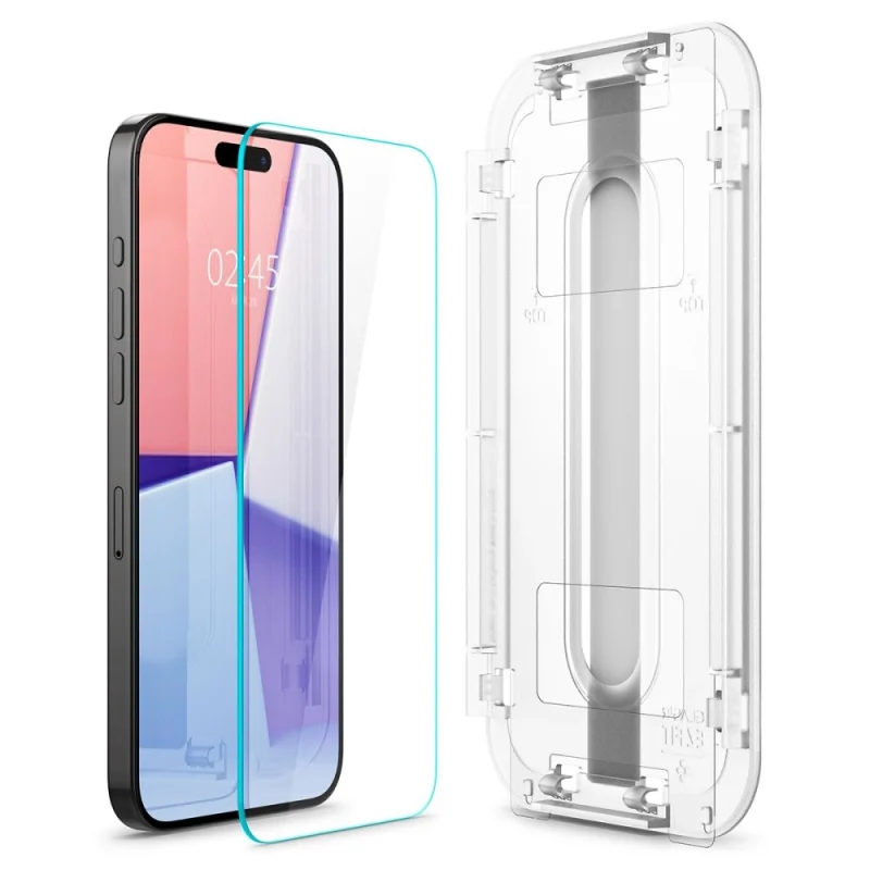 Szkło hartowane Spigen Glas.tR EZ Fit na iPhone 15 Pro - 2 szt. - obrazek 4