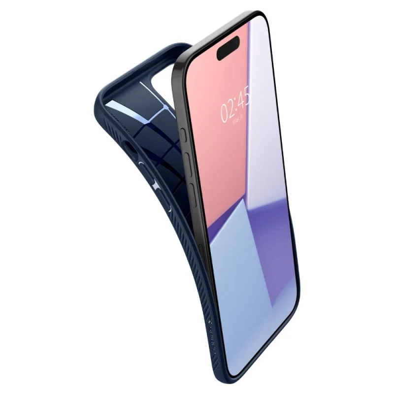 Etui Spigen Liquid Air na iPhone 15 Pro - niebieskie - obrazek 7