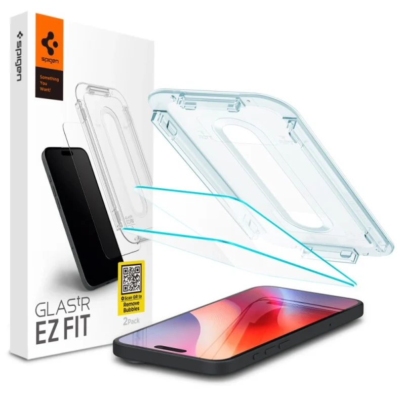 Szkło hartowane Spigen Glas.tR EZ Fit na iPhone 15 / 16 - 2 szt.