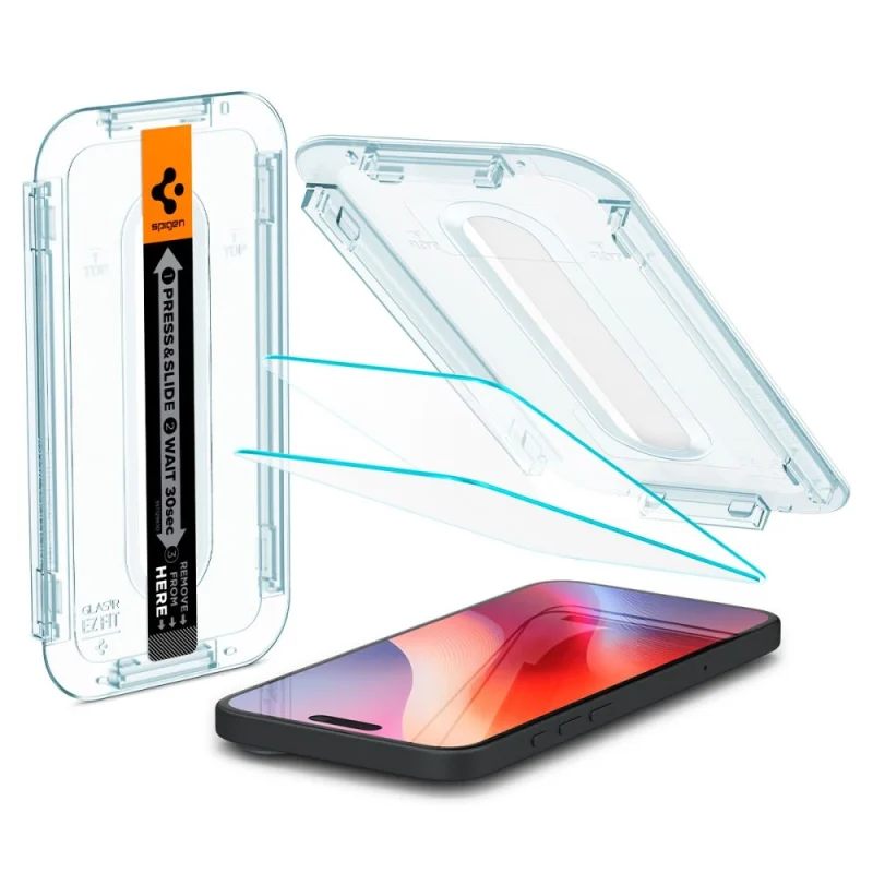 Szkło hartowane Spigen Glas.tR EZ Fit na iPhone 15 / 16 - 2 szt. - obrazek 2