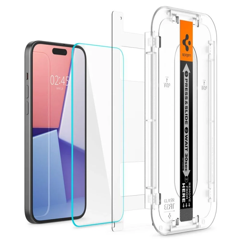 Szkło hartowane Spigen Glas.tR EZ Fit na iPhone 15 Plus / 16 Plus - obrazek 7