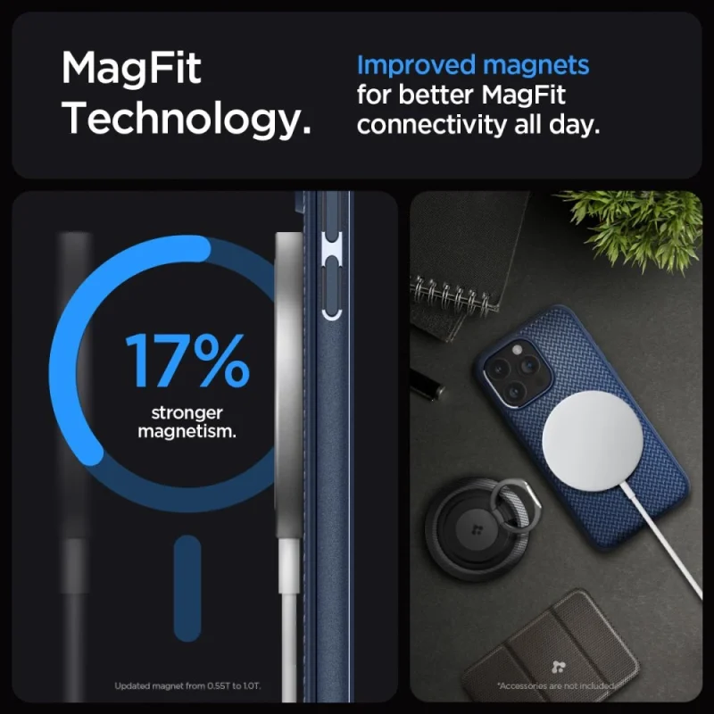 Etui Spigen Mag Armor z MagSafe na iPhone 15 Pro Max - niebieskie - obrazek 12