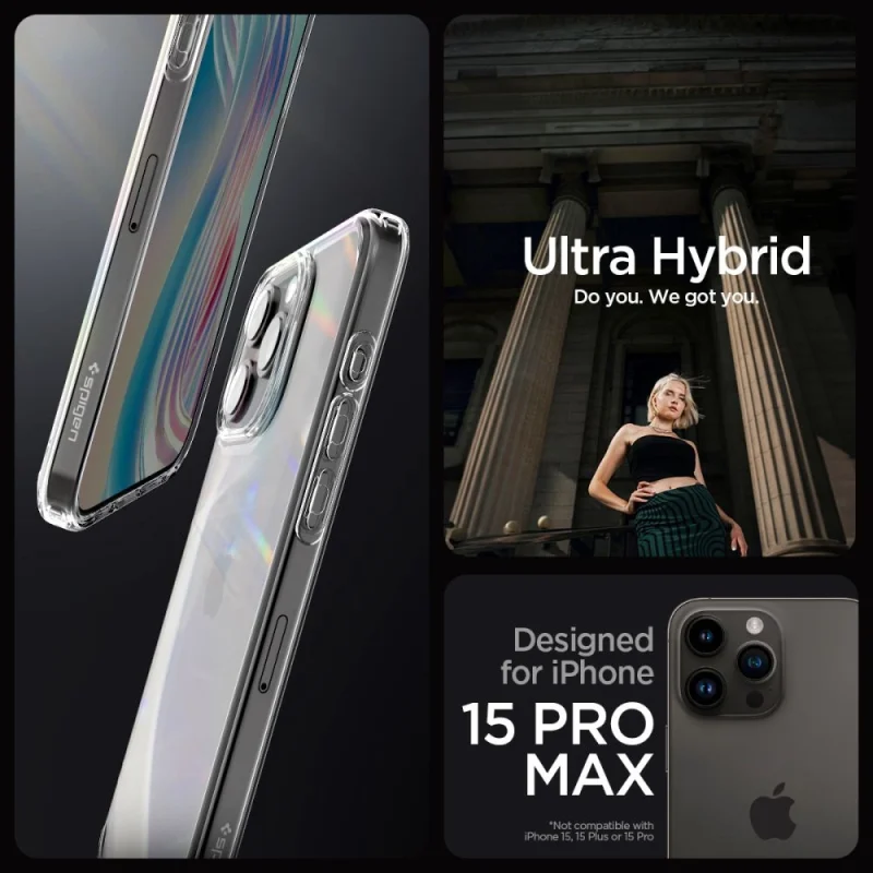 Etui Spigen Ultra Hybrid na iPhone 15 Pro Max - przezroczyste - obrazek 10