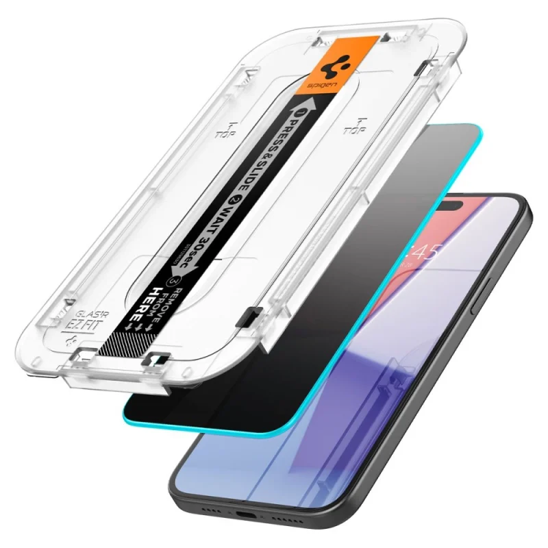 SZKŁO HARTOWANE SPIGEN GLAS.TR ”EZ FIT” 2-PACK IPHONE 15 PLUS / 16 PLUS PRIVACY - obrazek 2