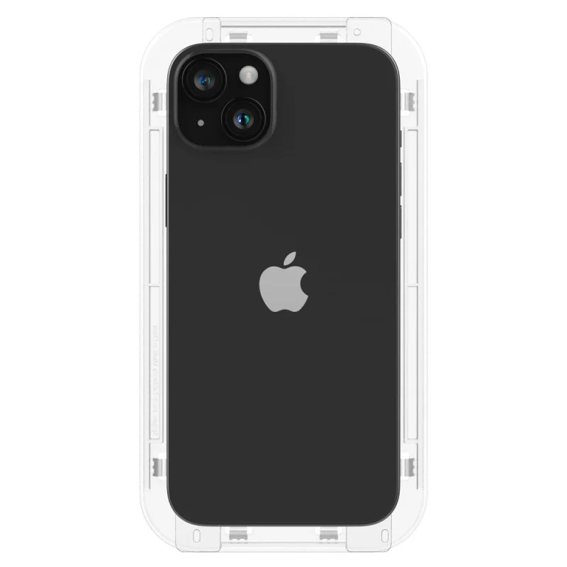 Szkło hartowane Spigen Glas.tR EZ Fit FC na iPhone 15 - czarne 2 szt. - obrazek 7