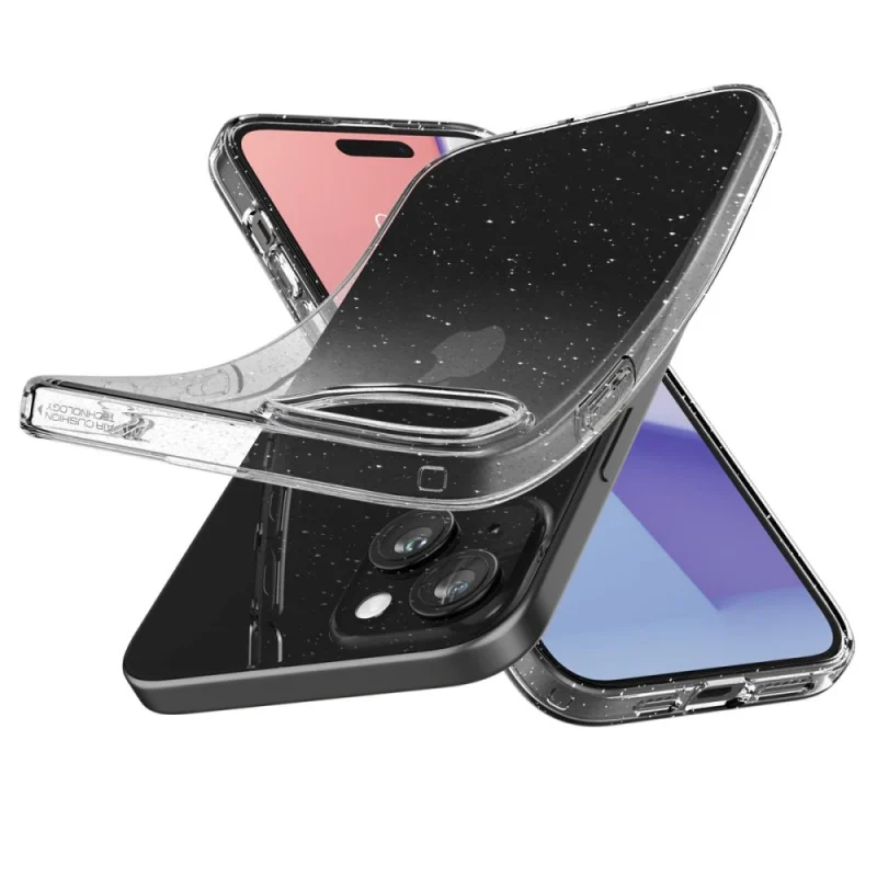 Etui Spigen Liquid Crystal na iPhone 15 Plus - przezroczysto-brokatowe - obrazek 7