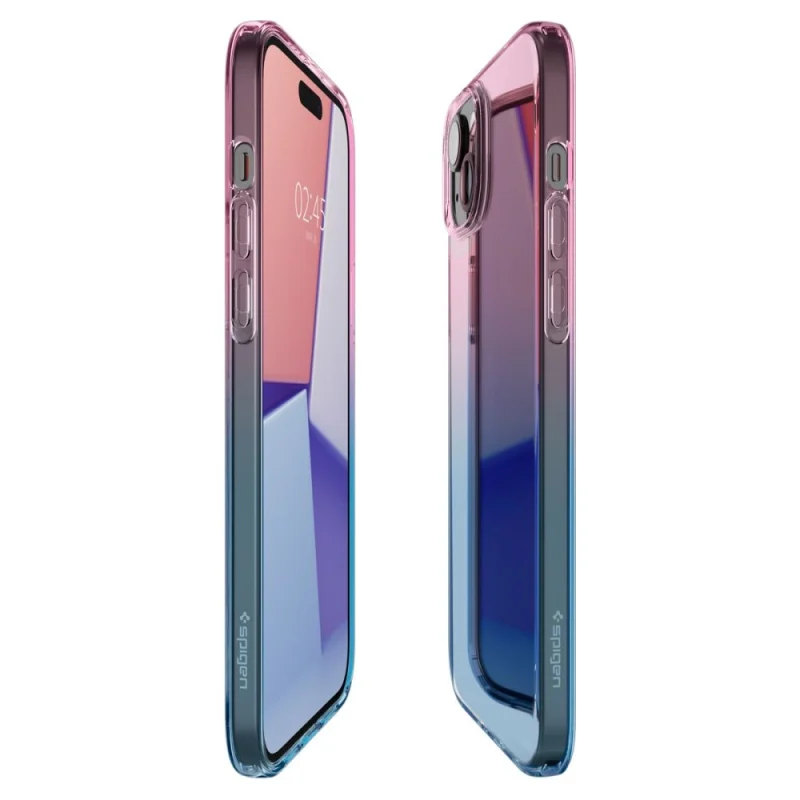 Etui Spigen Liquid Crystal na iPhone 15 - różowo-niebieskie - obrazek 10