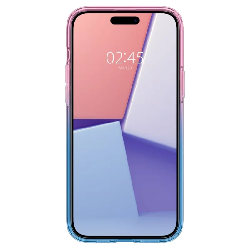 Etui Spigen Liquid Crystal na iPhone 15 - różowo-niebieskie - obrazek 2