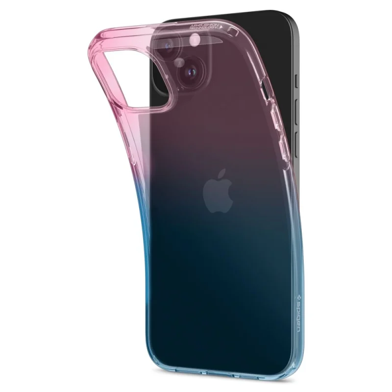 Etui Spigen Liquid Crystal na iPhone 15 - różowo-niebieskie - obrazek 6