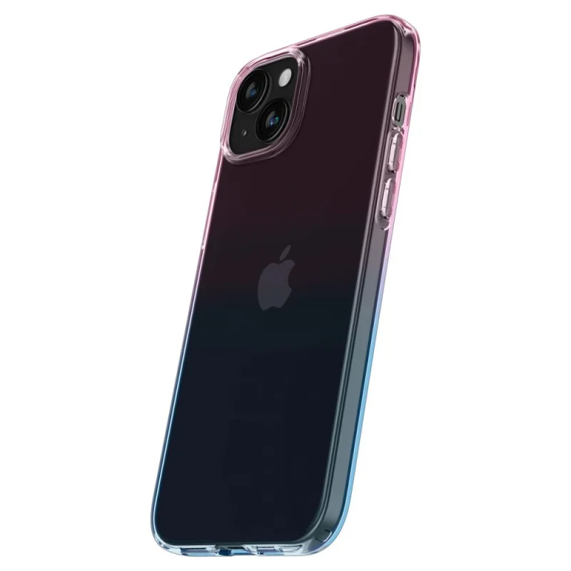 Etui Spigen Liquid Crystal na iPhone 15 - różowo-niebieskie - obrazek 9