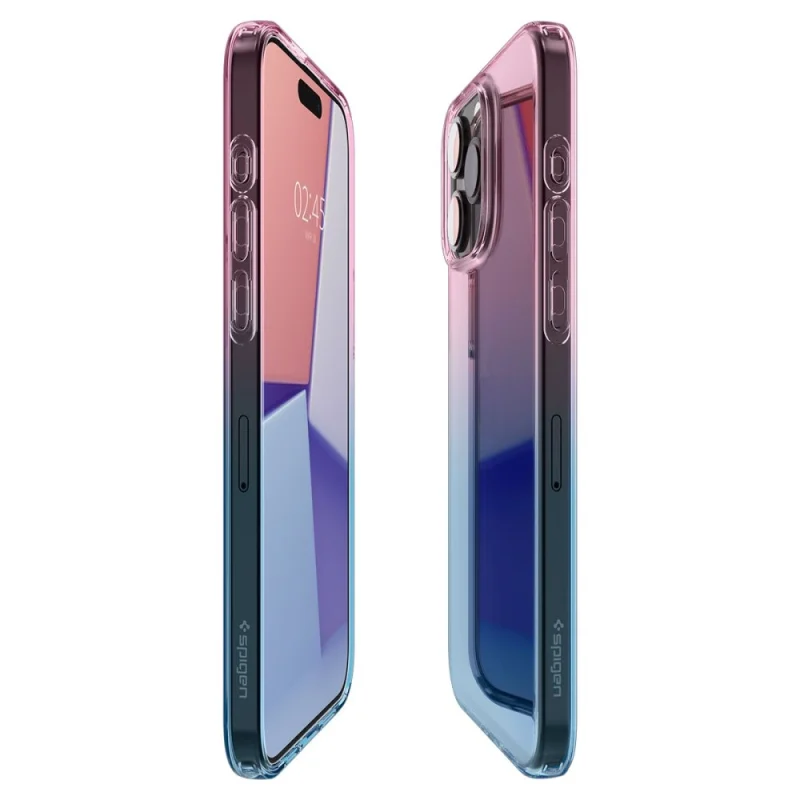 Etui Spigen Liquid Crystal na iPhone 15 Pro - różowo-niebieskie - obrazek 10