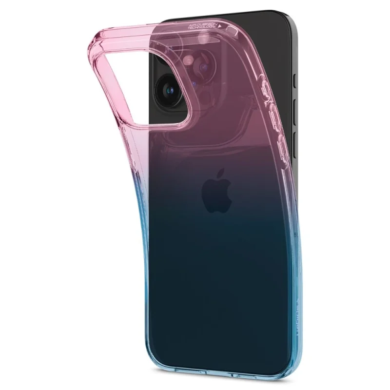 Etui Spigen Liquid Crystal na iPhone 15 Pro - różowo-niebieskie - obrazek 5