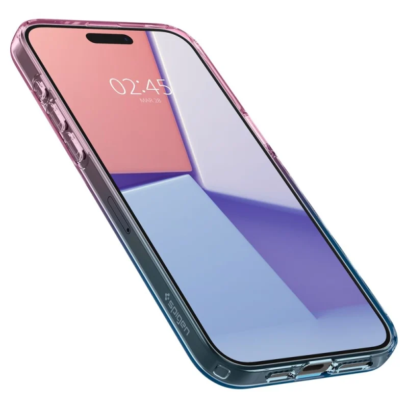 Etui Spigen Liquid Crystal na iPhone 15 Pro - różowo-niebieskie - obrazek 6