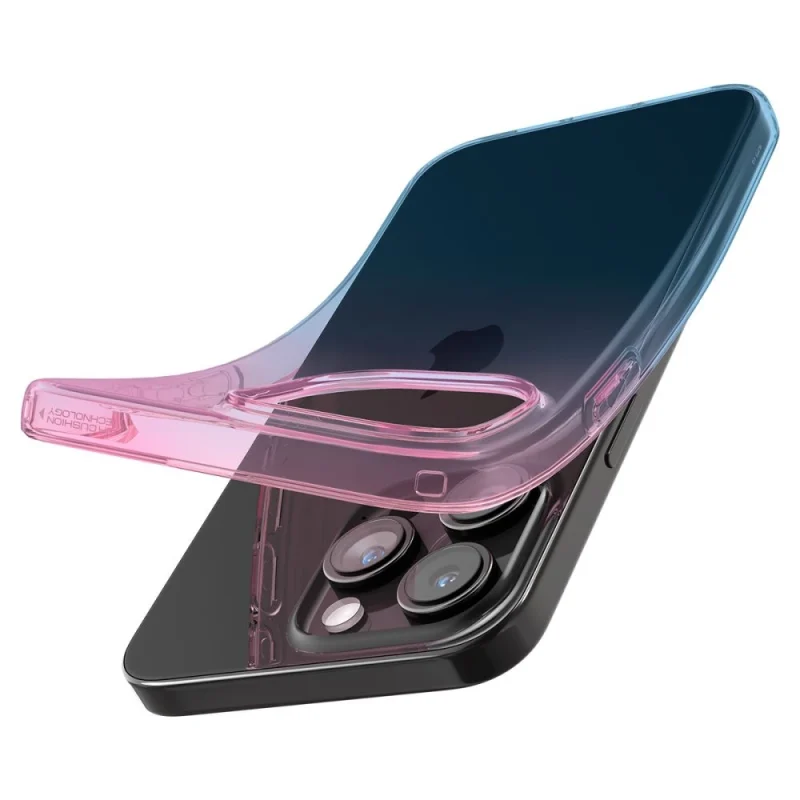 Etui Spigen Liquid Crystal na iPhone 15 Pro - różowo-niebieskie - obrazek 7