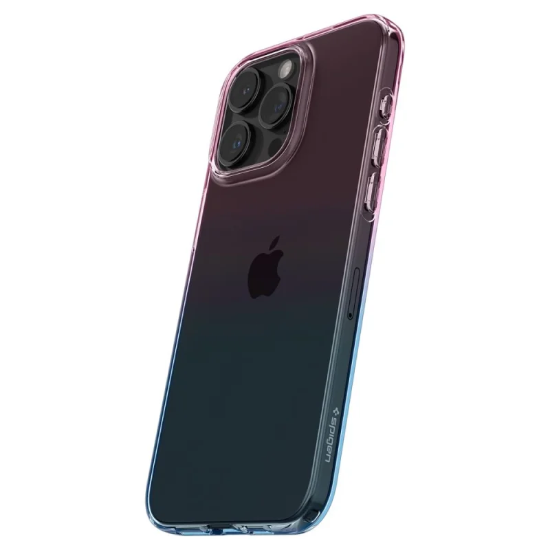 Etui Spigen Liquid Crystal na iPhone 15 Pro - różowo-niebieskie - obrazek 9