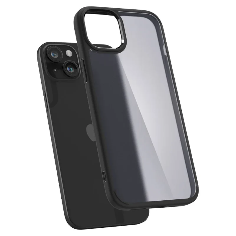 Etui Spigen Ultra Hybrid na iPhone 15 - przezroczysto-czarne - obrazek 5