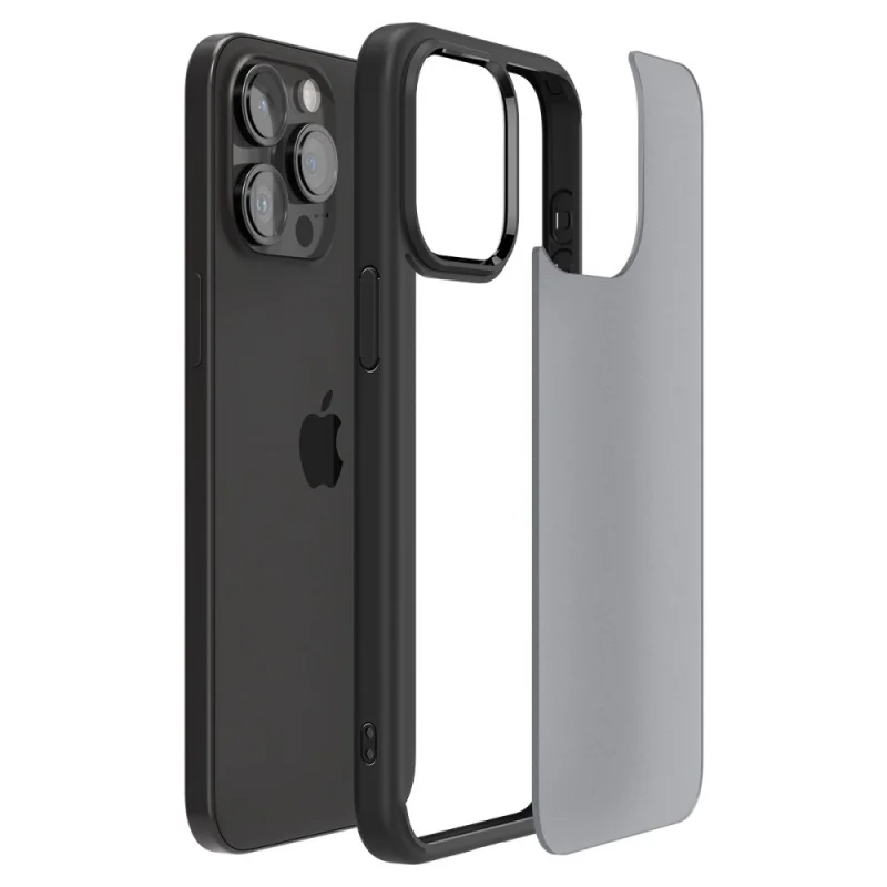 Etui Spigen Ultra Hybrid na iPhone 15 Pro - przezroczysto-czarne - obrazek 2