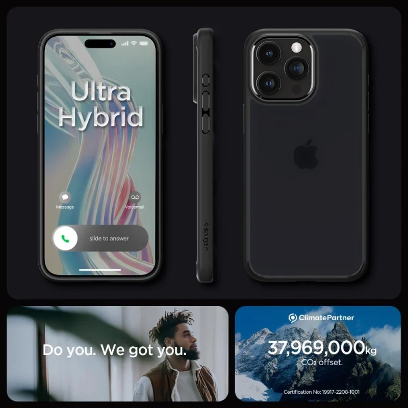 Etui Spigen Ultra Hybrid na iPhone 15 Pro - przezroczysto-czarne - obrazek 11