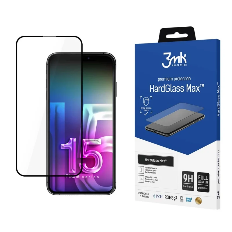 Szkło 9H 3mk HardGlass Max™ na iPhone 15