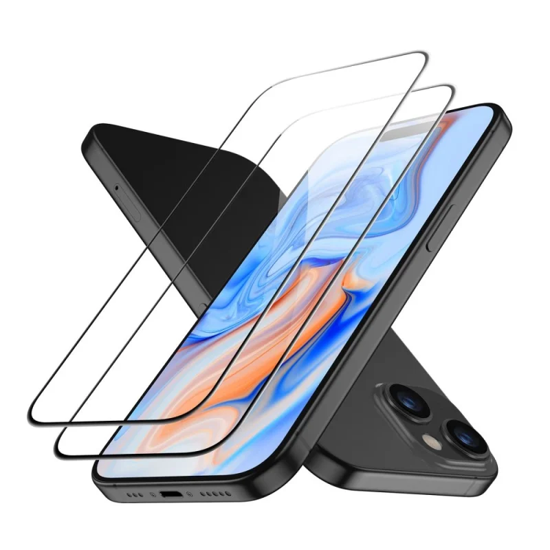 Szkło hartowane ESR Tempered Glass na iPhone 15 - czarne 2 szt. - obrazek 3